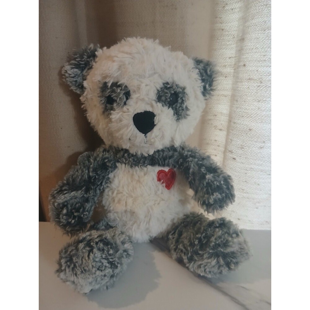 Valentine Gray Panda Bear Plush